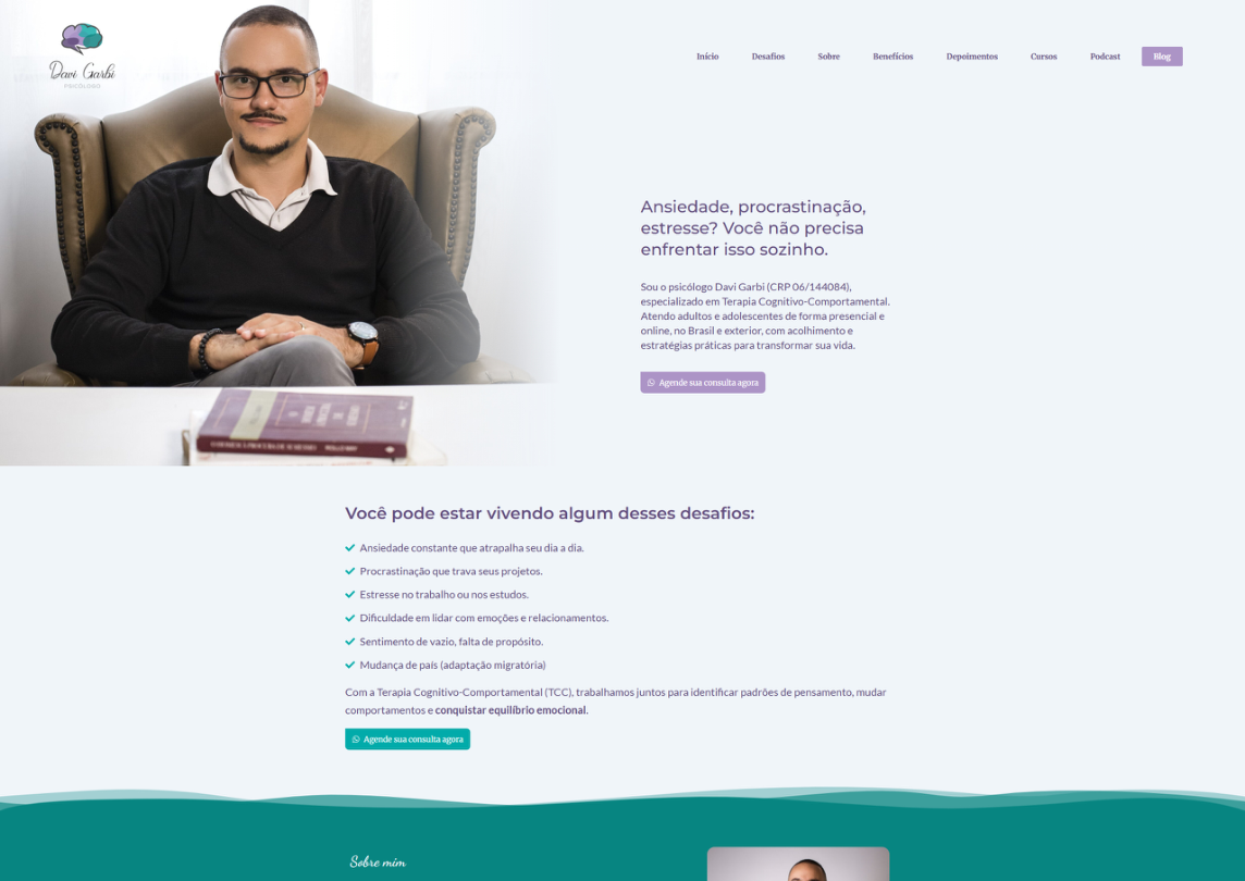 Site de Davi Garbi, psicólogo